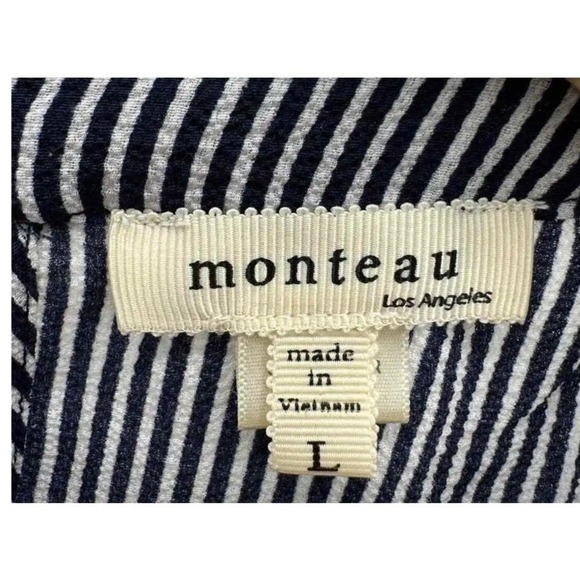 Monteau Navy Blue Striped Top - Picture 5 of 6